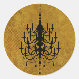 Gold Floral Chandelier Wedding Seal