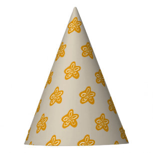Gold Floral Cream Girl Princess Birthday Party Hat