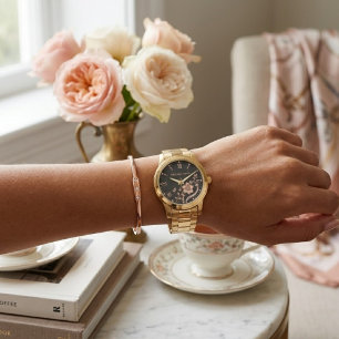 Gold Floral Custom Watch