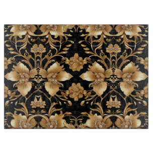 Gold Floral Cutting Board