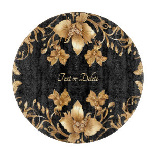Gold Floral Cutting Board
