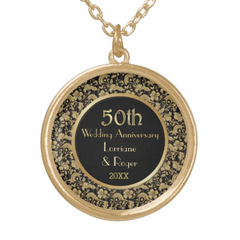 Golden Wedding Anniversary Necklaces & Lockets | Zazzle.co.uk