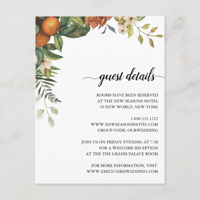Gold Floral | Elegant Eucalyptus Greenery Enclosure Card (Front)