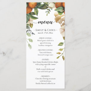 Gold Floral   Elegant Eucalyptus Greenery Menu