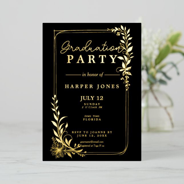 Gold floral elegant Graduation Class of 2025 (Standing Front)