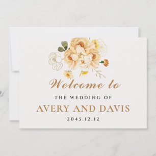Gold & Floral Elegant Personalized Wedding Invitation