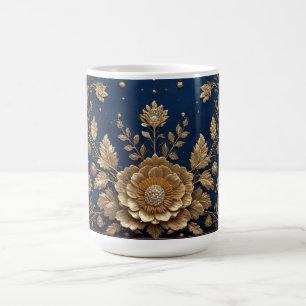 Gold Floral Embellishment Coffee Mug