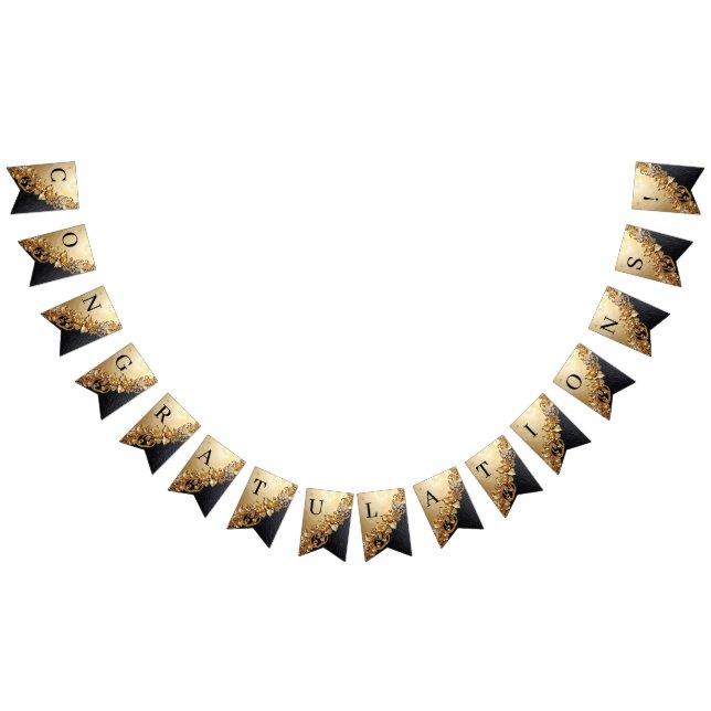 Gold Floral Embellishments Bunting Flag (All)