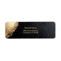 Gold Floral Embellishments Return Address Label