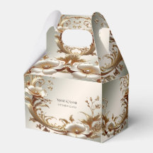 Gold Floral Favor Box