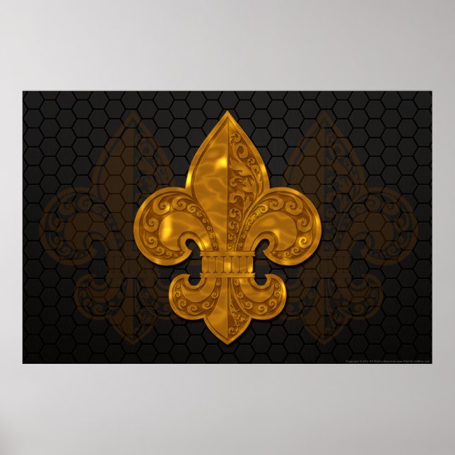 Gold Floral Fleur Poster #1 (Front)