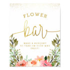 Gold Floral Flower Bar Bridal Shower Sign
