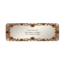 Gold Floral Frame Return Address Label
