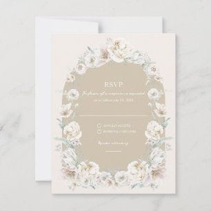 Gold Floral Garden Wedding RSVP