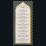 Gold Floral Indian & Hindu Wedding Program Card<br><div class="desc">Weave elegance and tradition into your Hindu wedding ceremony with our personalised wedding program cards. The front showcases a beautiful gold floral design, available in six captivating colours (red, orange, blue, purple, pink, and charcoal) to complement your wedding theme. All text on the program can be customised, allowing you to...</div>