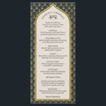 Gold Floral Indian & Hindu Wedding Program Card<br><div class="desc">Weave elegance and tradition into your Hindu wedding ceremony with our personalised wedding program cards. The front showcases a beautiful gold floral design, available in six captivating colours (red, orange, blue, purple, pink, and charcoal) to complement your wedding theme. All text on the program can be customised, allowing you to...</div>