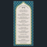 Gold Floral Indian & Hindu Wedding Program Card<br><div class="desc">Weave elegance and tradition into your Hindu wedding ceremony with our personalised wedding program cards. The front showcases a beautiful gold floral design, available in six captivating colours (red, orange, blue, purple, pink, and charcoal) to complement your wedding theme. All text on the program can be customised, allowing you to...</div>