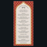 Gold Floral Indian & Hindu Wedding Program Card<br><div class="desc">Weave elegance and tradition into your Hindu wedding ceremony with our personalised wedding program cards. The front showcases a beautiful gold floral design, available in six captivating colours (red, orange, blue, purple, pink, and charcoal) to complement your wedding theme. All text on the program can be customised, allowing you to...</div>