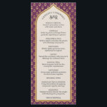 Gold Floral Indian & Hindu Wedding Program Card<br><div class="desc">Weave elegance and tradition into your Hindu wedding ceremony with our personalised wedding program cards. The front showcases a beautiful gold floral design, available in six captivating colours (red, orange, blue, purple, pink, and charcoal) to complement your wedding theme. All text on the program can be customised, allowing you to...</div>