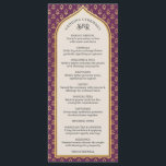 Gold Floral Indian & Hindu Wedding Program Card<br><div class="desc">Weave elegance and tradition into your Hindu wedding ceremony with our personalised wedding program cards. The front showcases a beautiful gold floral design, available in six captivating colours (red, orange, blue, purple, pink, and charcoal) to complement your wedding theme. All text on the program can be customised, allowing you to...</div>