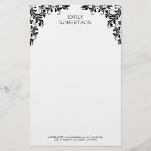 Gold Floral Lace Stationery