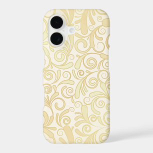Gold floral leaves pattern