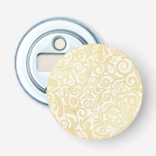 Gold floral leaves pattern bottle opener