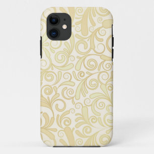 Gold floral leaves pattern iPhone 11 case
