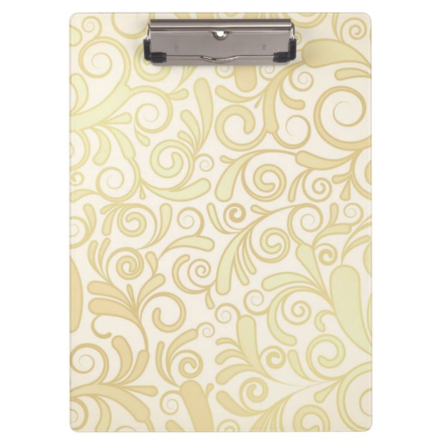 Gold floral leaves pattern clipboard (Front)