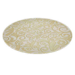 Gold floral leaves pattern cutting board