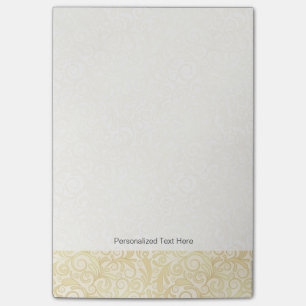 Gold floral leaves pattern post-it notes