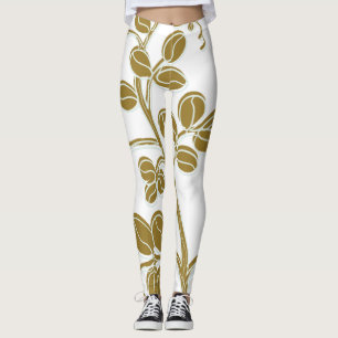 Gold Floral Leggings