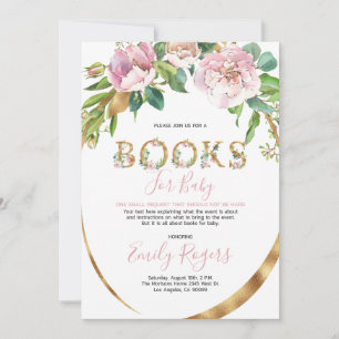 Gold floral lettering Books for Baby Save The Date