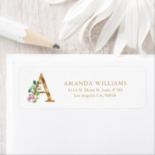 Gold floral Lettering- Monogram