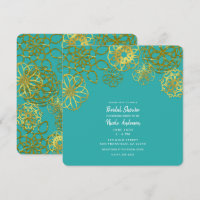 Gold Floral Mandalas Bridal Shower Engagement