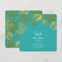 Gold Floral Mandalas Sweet 16 Sixteen Party