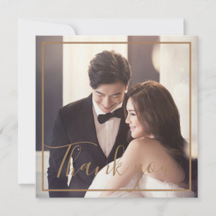 Gold Floral Metallic Arrangement Wedding Thank You