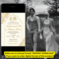 Gold Floral Mosque Elegance Muslim Wedding Nikah
