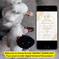 Gold Floral Mosque Elegance Muslim Wedding Nikah
