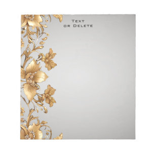 Gold Floral Notepad