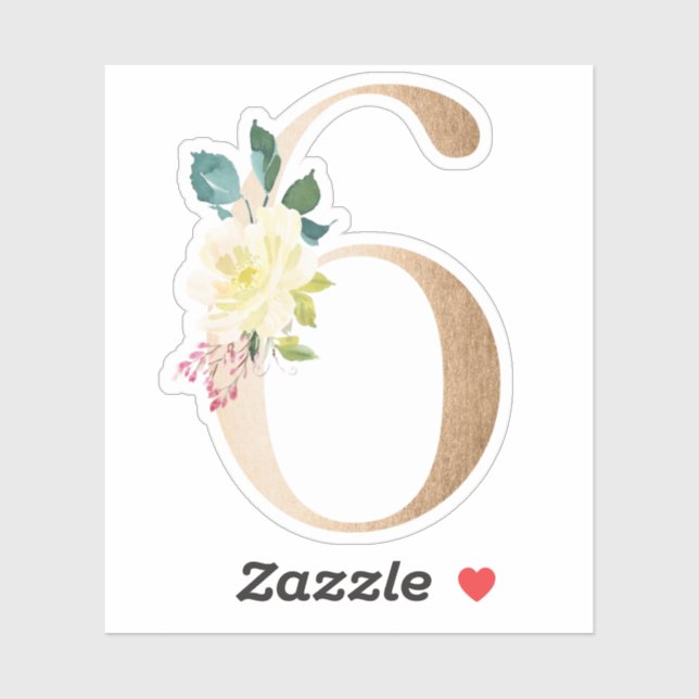 Gold floral numbers (Sheet)