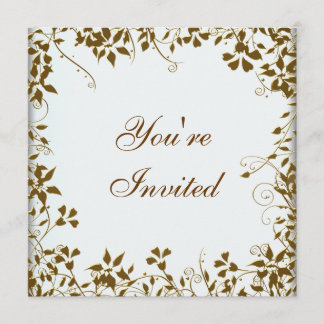 Gold Floral Party Invitation
