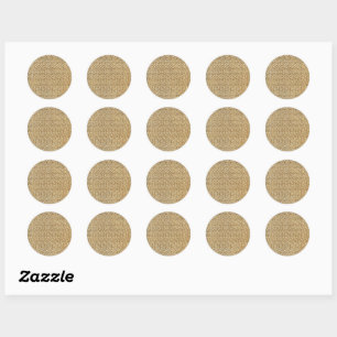 Gold Floral Pattern Classic Round Sticker