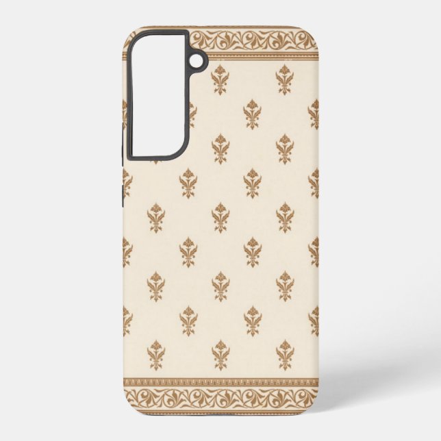 Gold Floral Pattern Samsung Galaxy S22+ Case (Back)