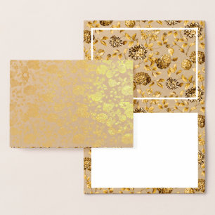 Gold Floral Star of David Kraft Paper Luxury Large Foil Card