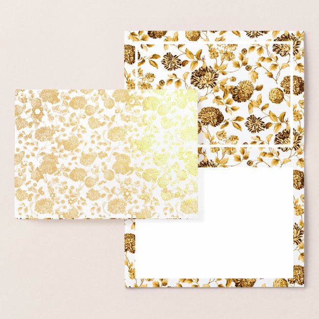 Gold Floral Star of David Kraft Paper Luxury Large Foil Card (Display)