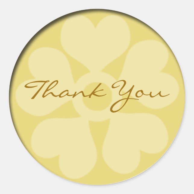 Gold Floral Thank You Stickers (Front)