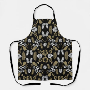Gold Floral Tropical Patterned Apron