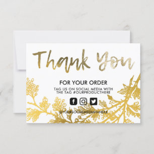 Gold Floral Vintage Thank you Media Insert