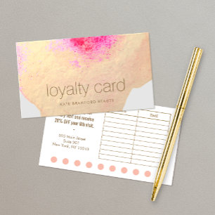 Gold Floral Watercolor 10 Punch Salon Loyalty Card
